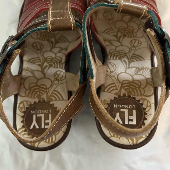 Fly London Leather wedge Sandals - Picture 5 of 8